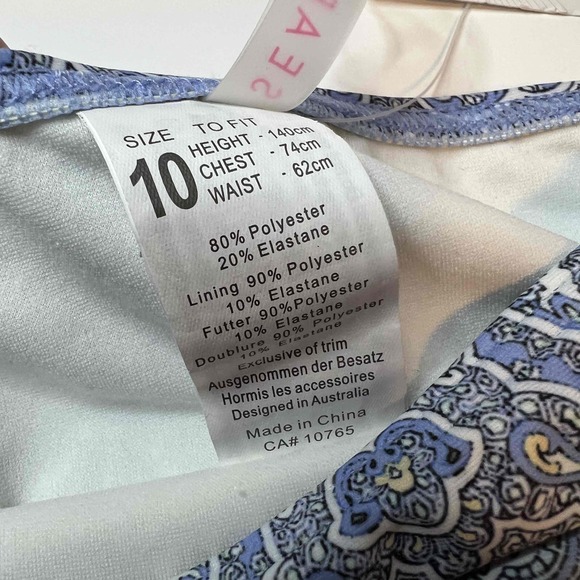 Seafolly Kids Blue Paisley Pattern Bikini Bottom Swimwear Size 10 New - Picture 3 of 3